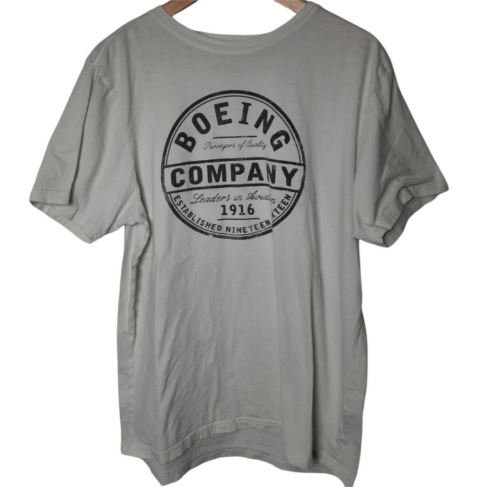 Boeing Company Leaders of Aviation Est. 1916 Men's White T-Shirt Size Large